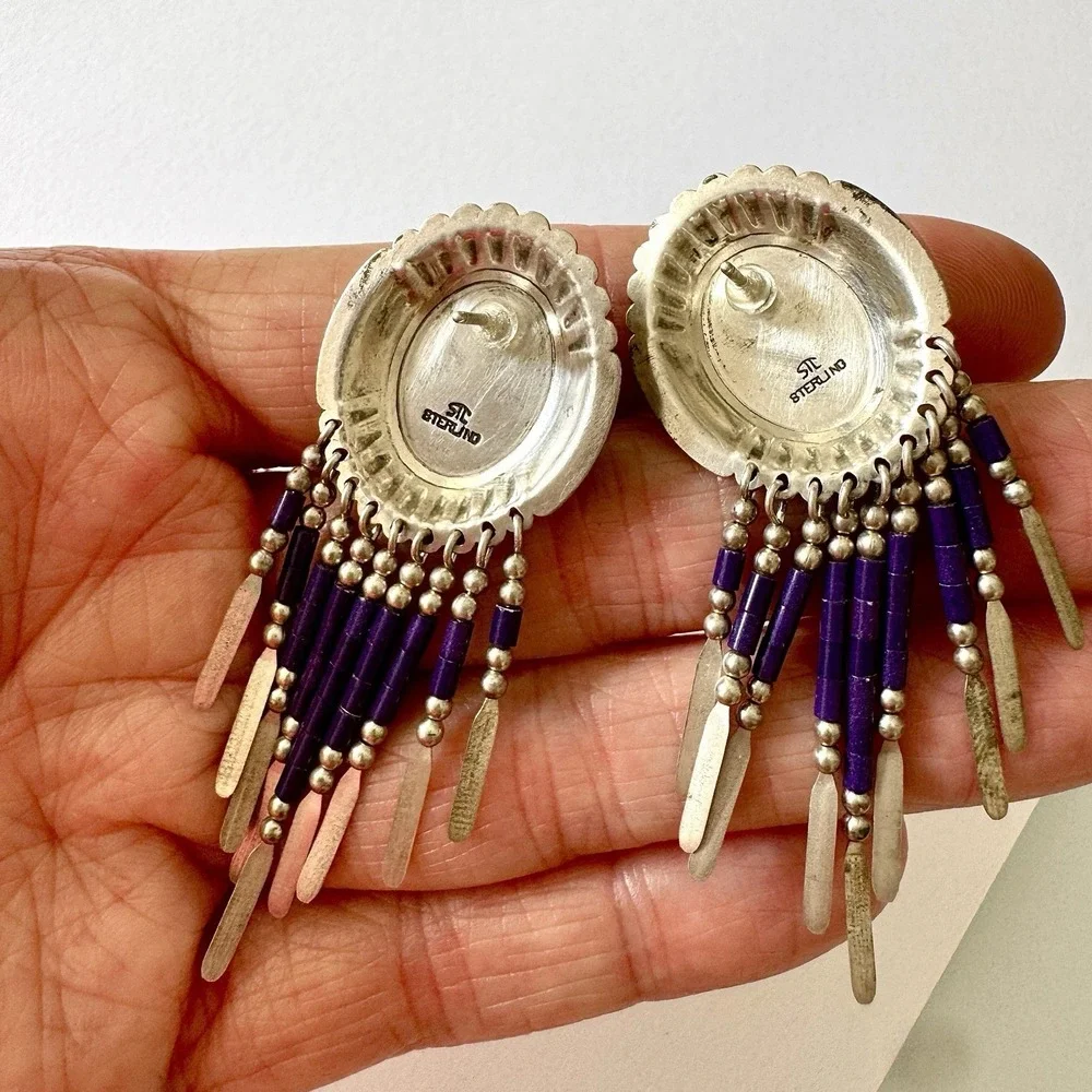 Handmade Sterling Silver Jewelry signed earrings